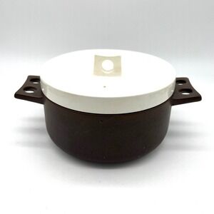 Vintage Gail Craft‎ Brown Casserole Dish with Lid Serving Pot MCM Japan